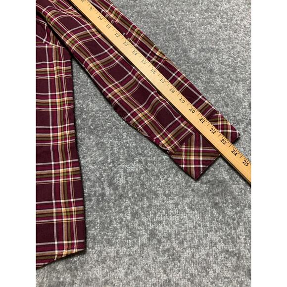 D&Co. Plaid Mandarin Collar Top‎ Women Size 2X Red Pocket Button Up - Picture 12 of 13